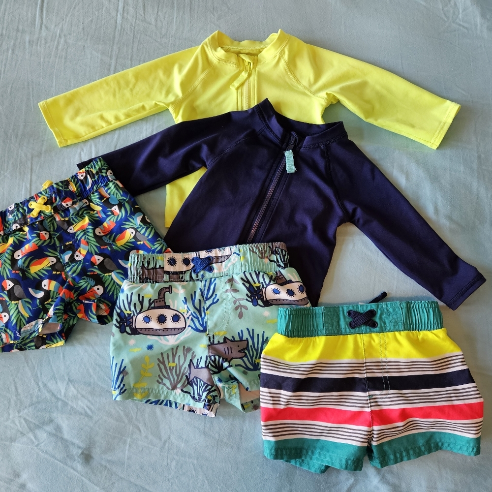 *EUC*  Cat & Jack Rashguards & Swim Trunks